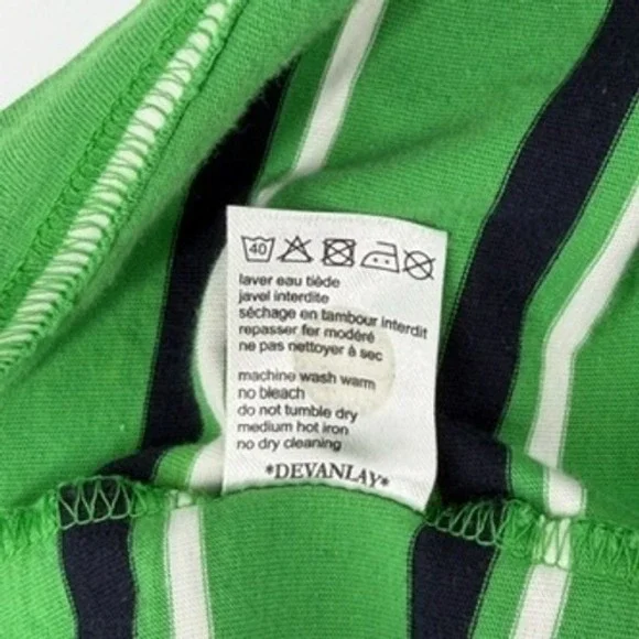 Lacoste Men Green White Black Striped Short Sleeve Polo Shirt‎ Size 7 - Picture 6 of 8